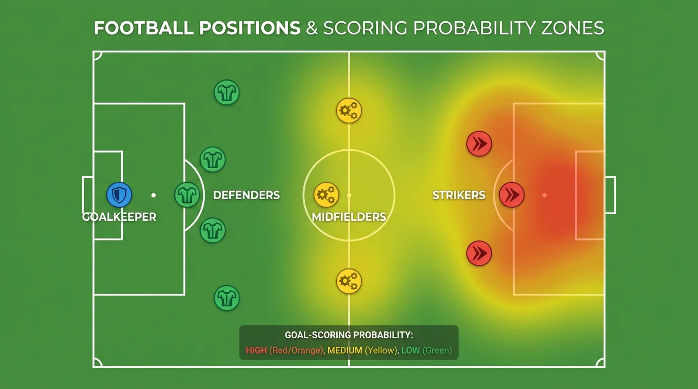 Diagrama de campo de futebol mostrando diferentes posições
