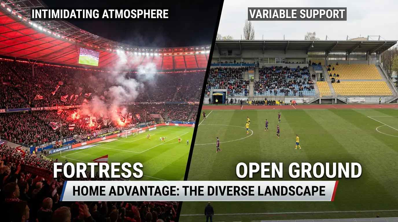 Diferentes ambientes de estádios de futebol