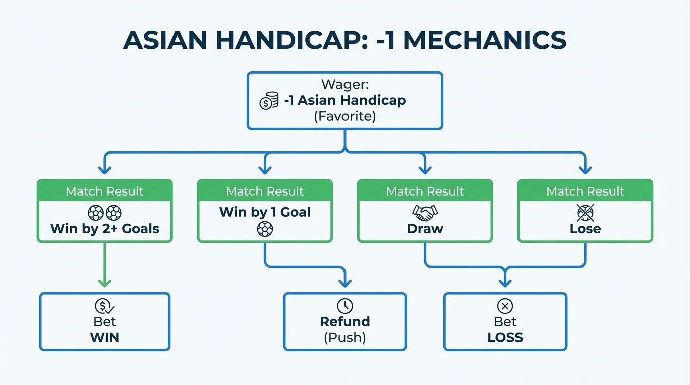 Diagrama mostrando funcionamento do handicap asiático