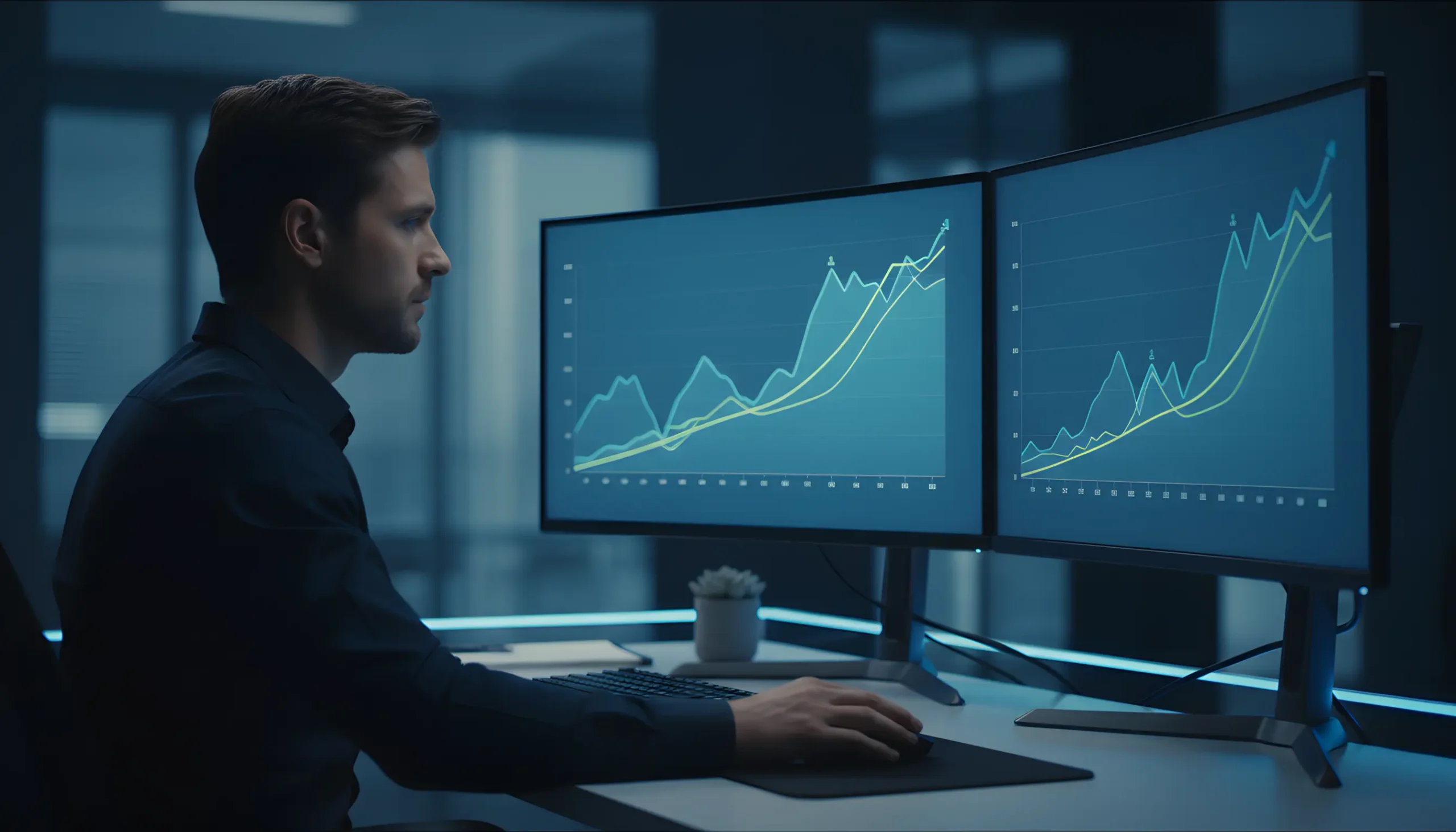 Profissional a monitorizar movimento de odds em tempo real