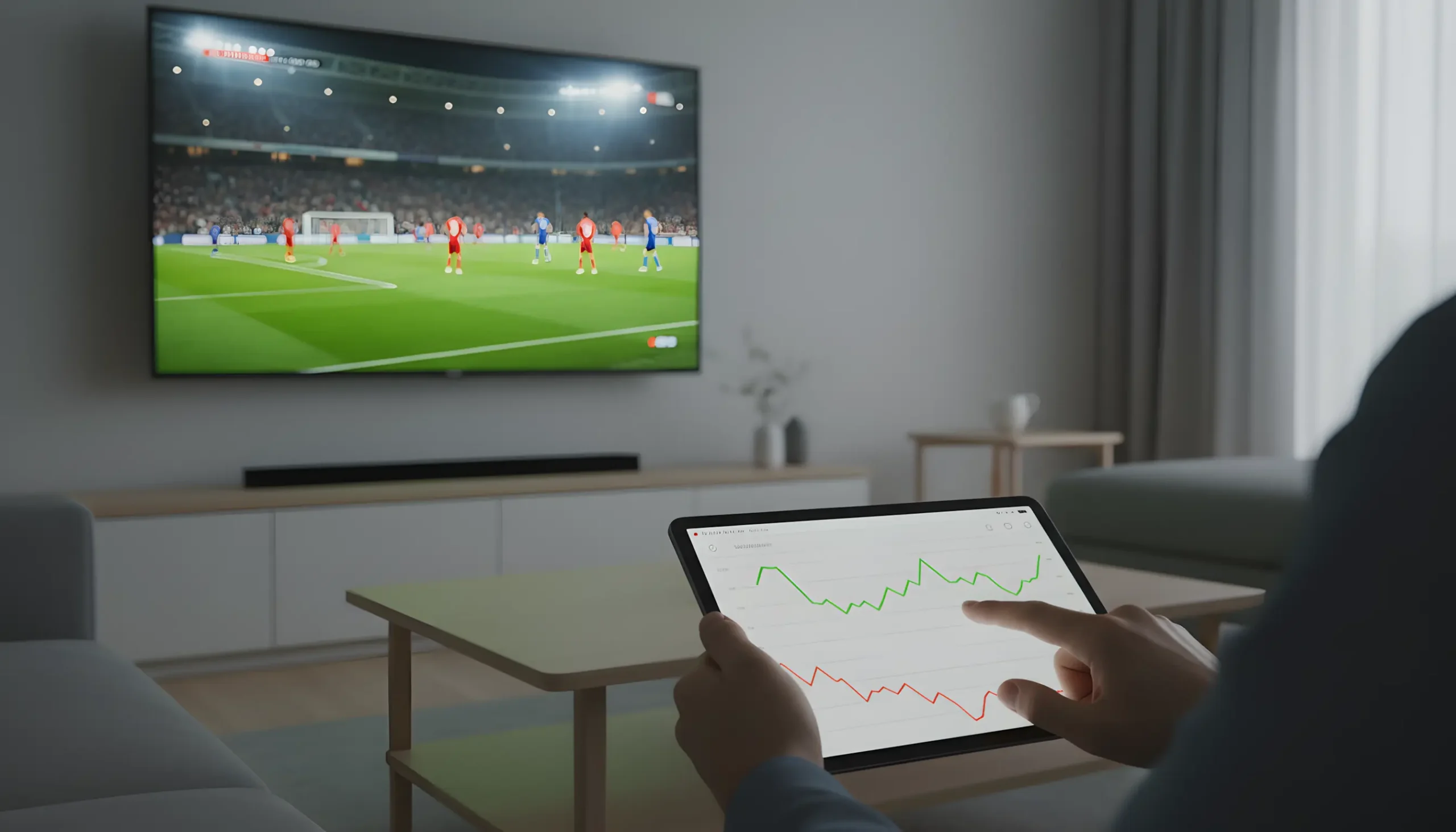 Monitorização de odds ao vivo em tempo real durante jogo de futebol